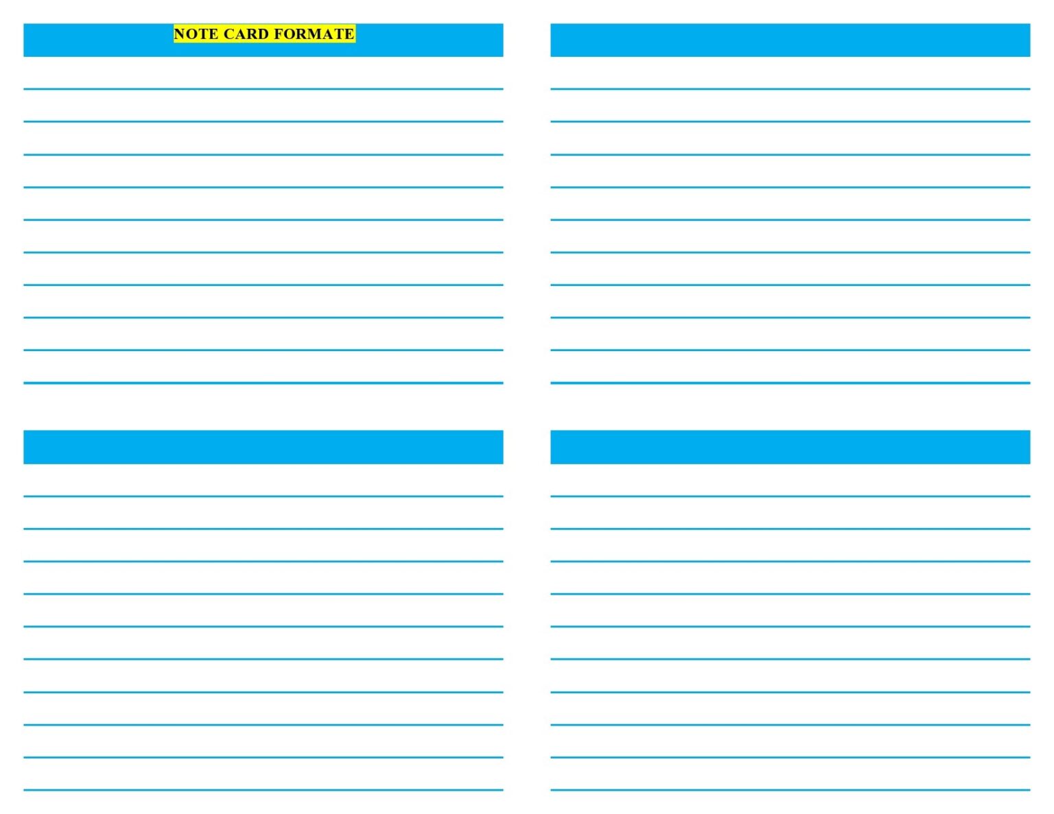 Free Printable 5x8 Notecards Template