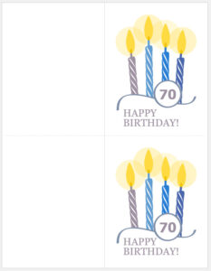 Printable 70th Birthday Cards Template