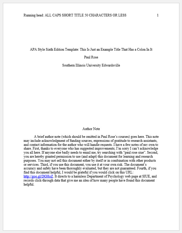 APA Essay Format Template APA Essay Format Template