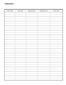 Free Printable Weekly Timesheet Template