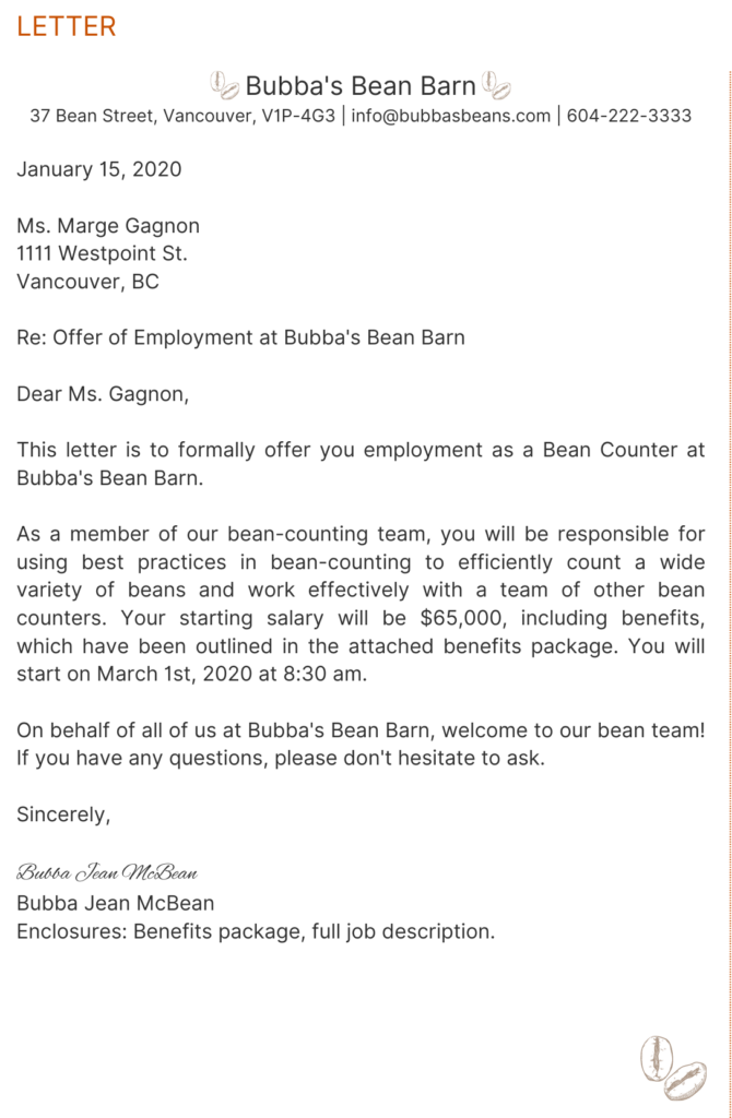 Business Communication Letter Template (Word)