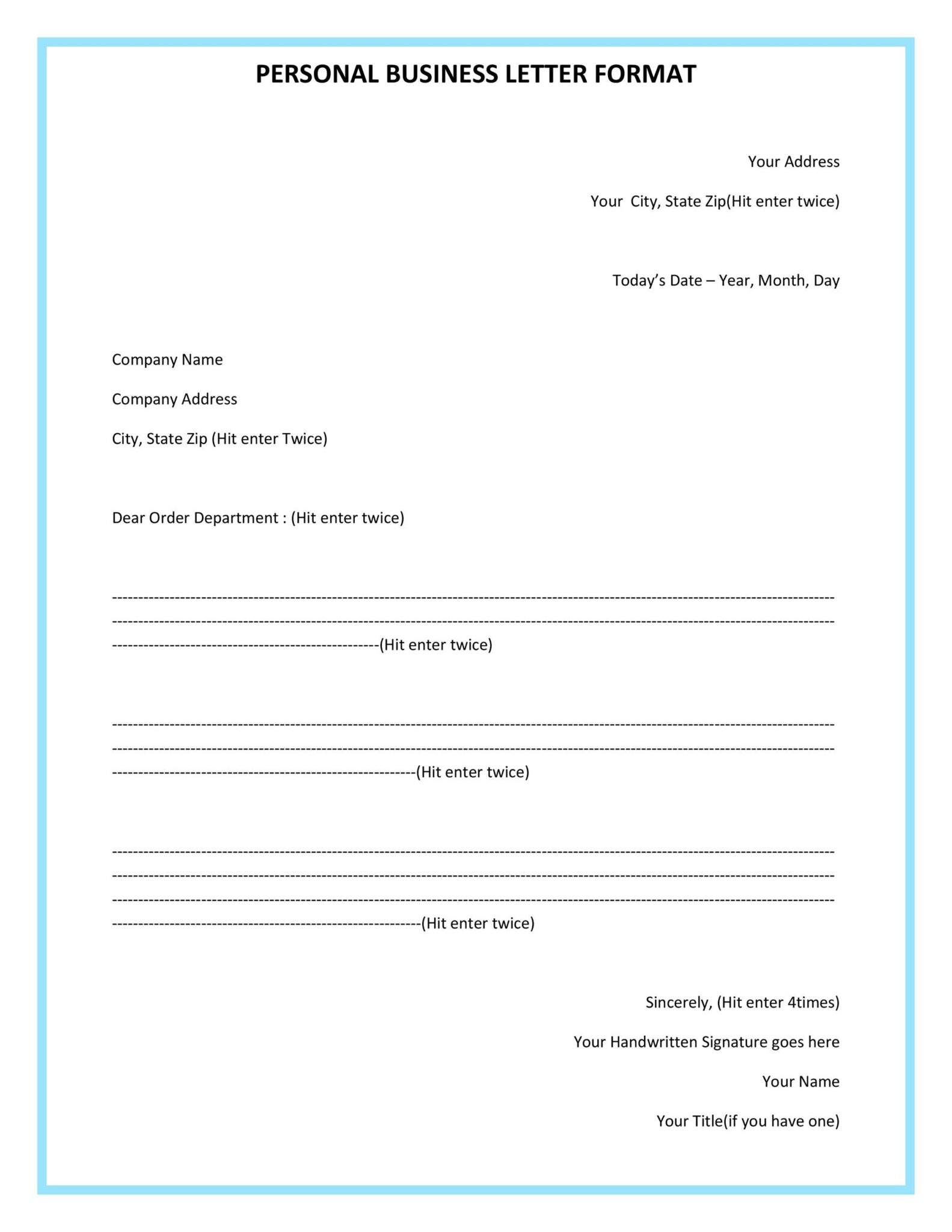 Business Communication Letter Template (Word)