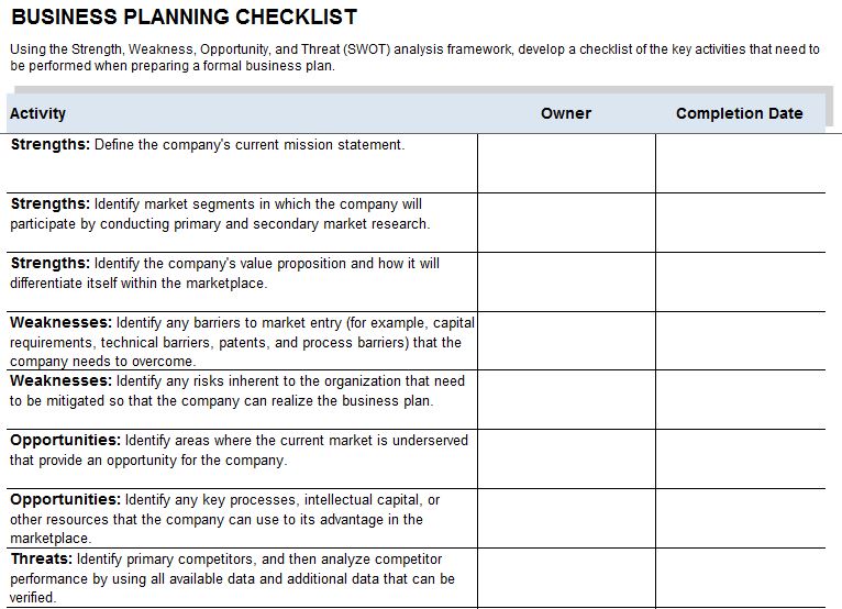 Business Continuity Plan Checklist Template Sample Business Continuity Plan Checklist Template Sample
