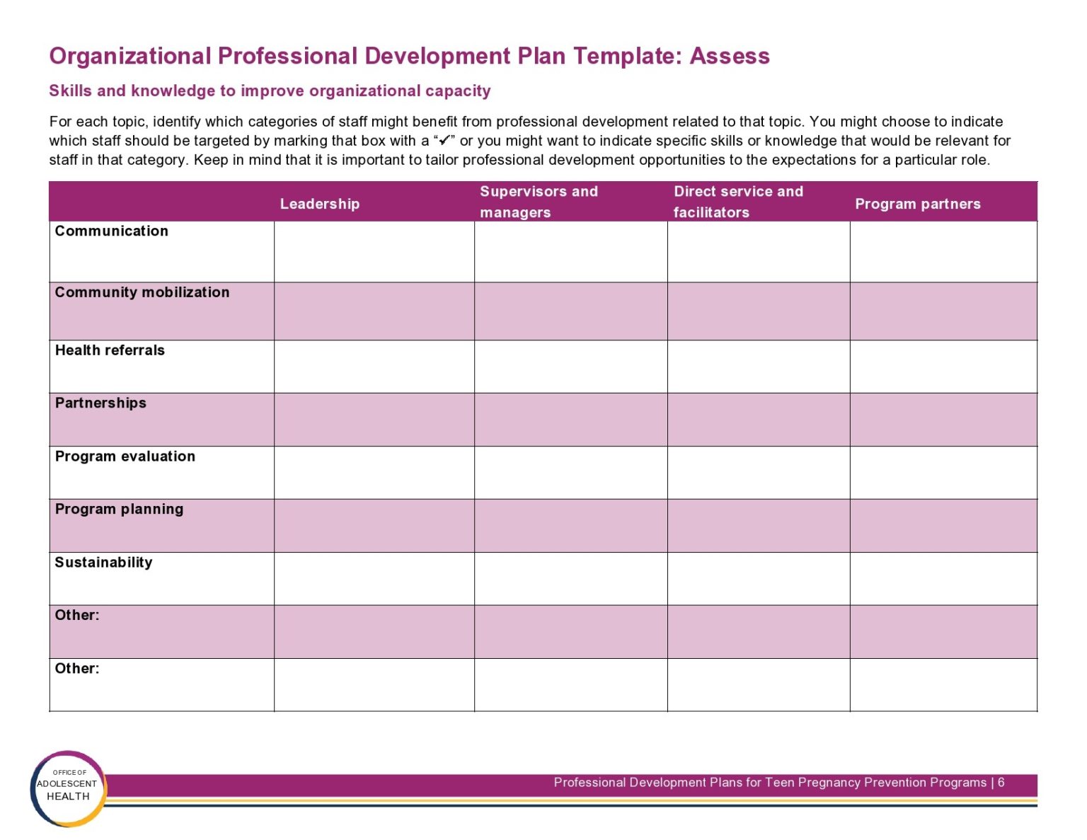 Business Development Planning Template