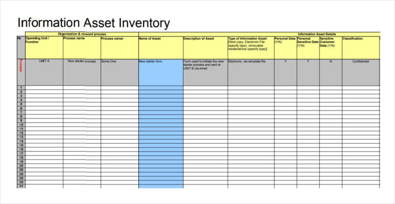 Free Printable Computer Inventory Template