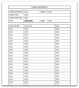 Printable Course Planning Template