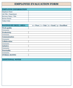 Employee Performance Evaluation Form