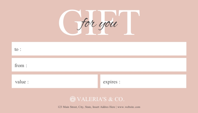 Example Gift Card Template Example Gift Card Template