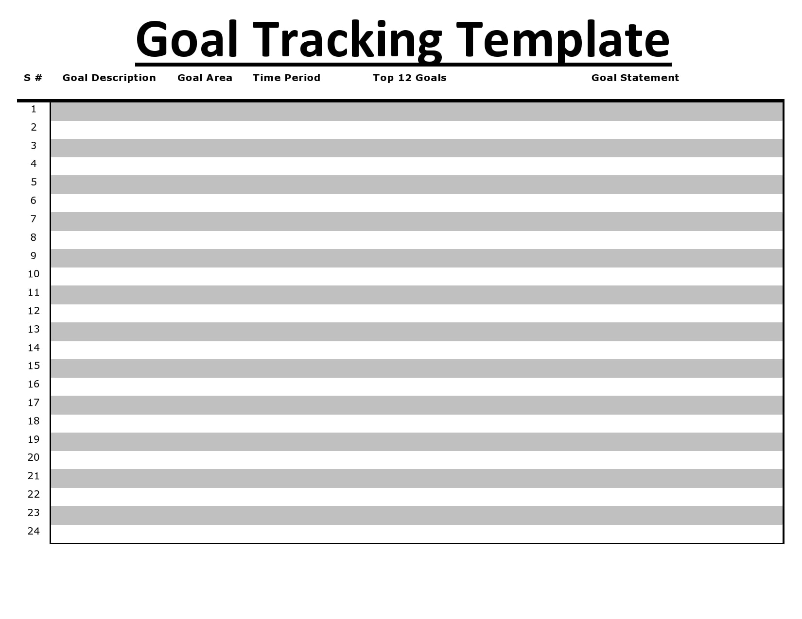 Example Goal Tracker Template Example Goal Tracker Template