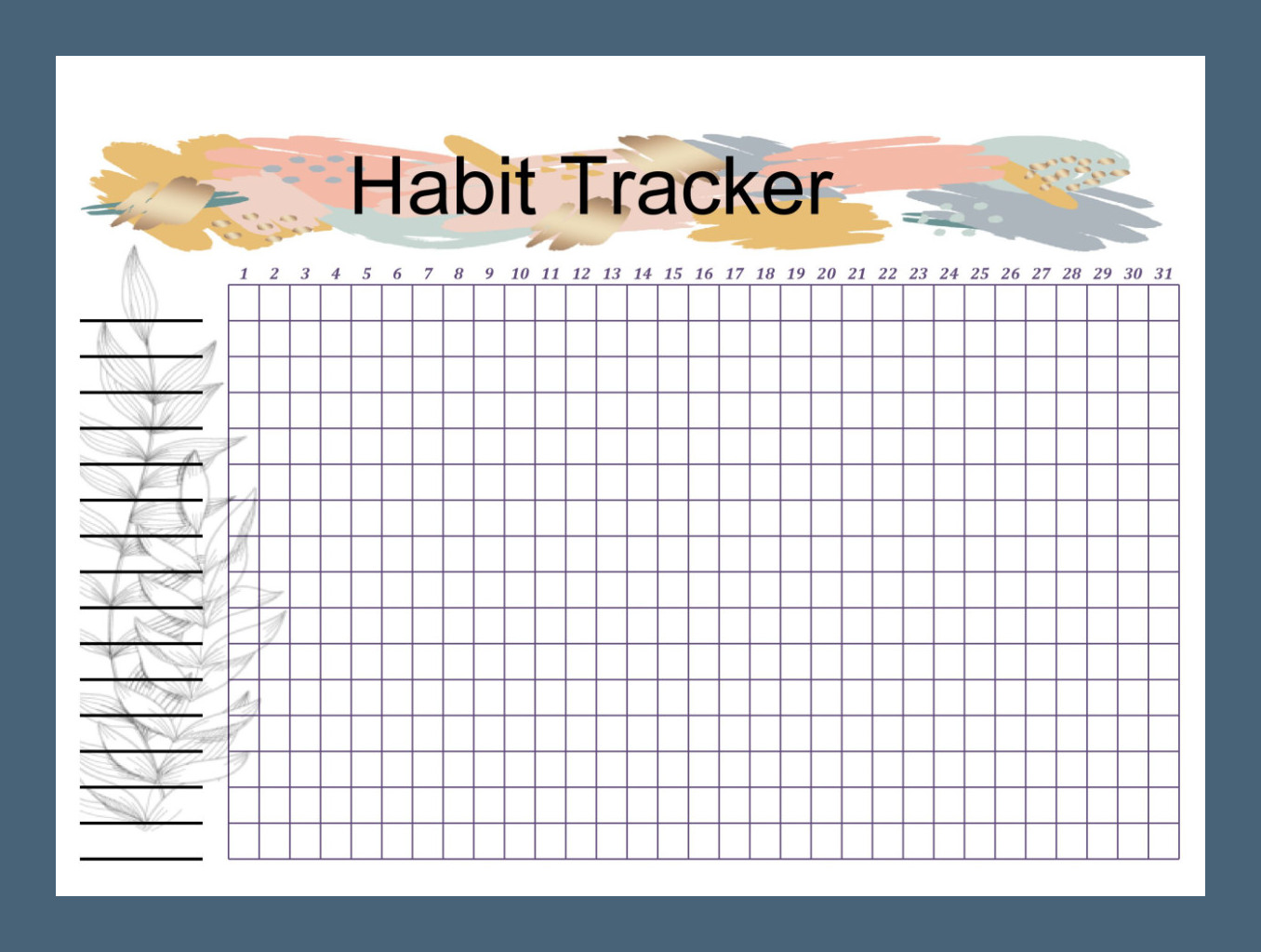 Example Habit Tracker Template Example Habit Tracker Template
