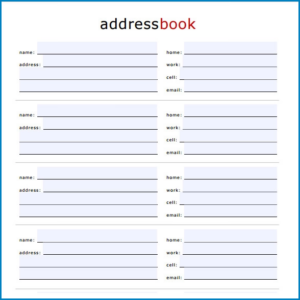 Free Printable Address Book Template (Word)