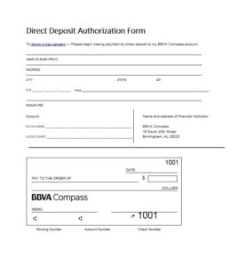 Printable Blank Direct Deposit Form