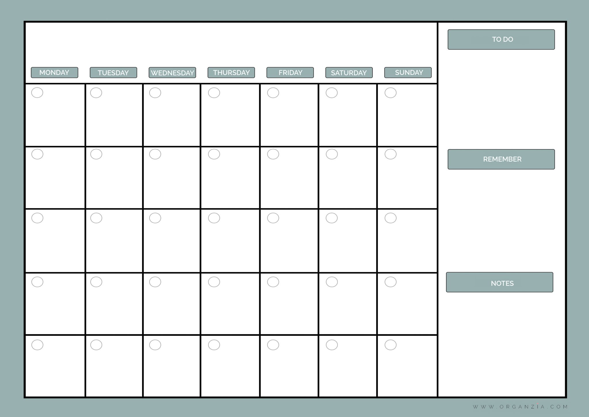 Printable Calendar Planning Template Printable Calendar Planning Template