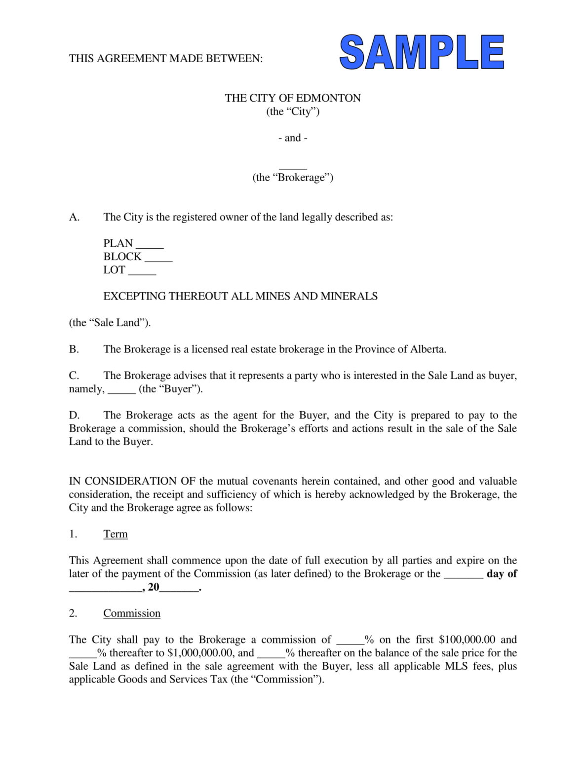 Commission Agreement Template