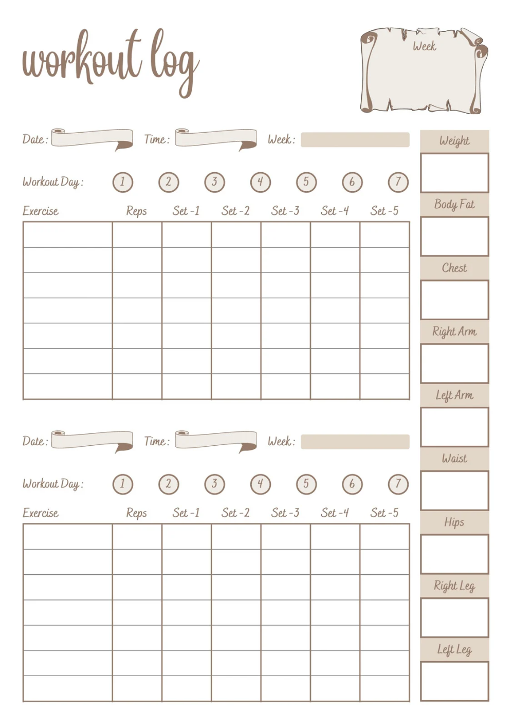 Example of Fitness Log Template Example of Fitness Log Template
