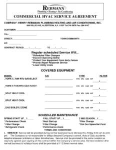 HVAC Service Agreement Template
