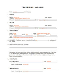 Trailer Record Example Text File Free Printable Trailer Bill of Sale Template