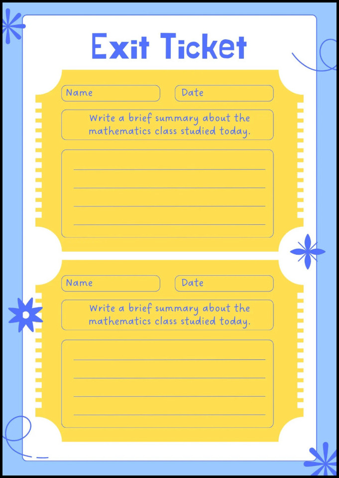 Exit Ticket Template Example Exit Ticket Template Example