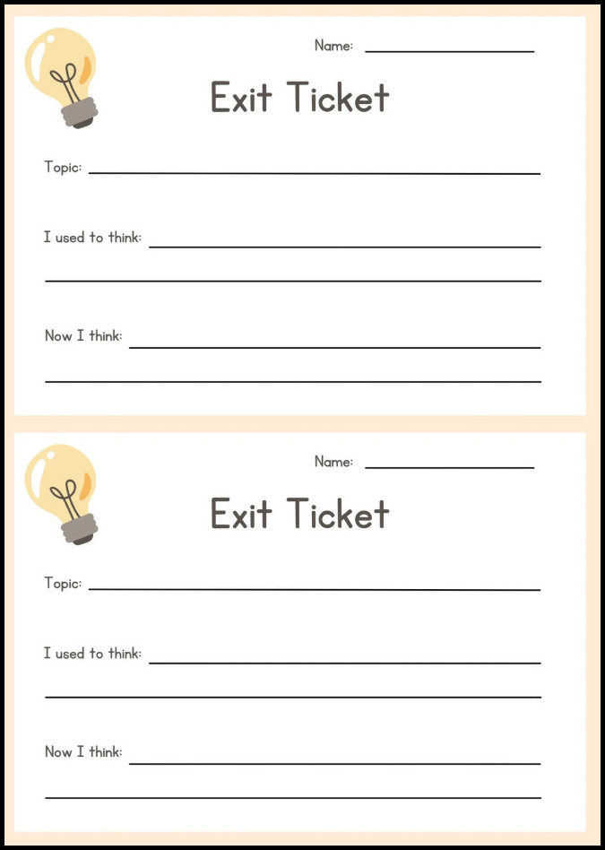 Exit Ticket Template Sample Exit Ticket Template Sample