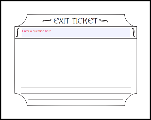 Exit Ticket Template Exit Ticket Template