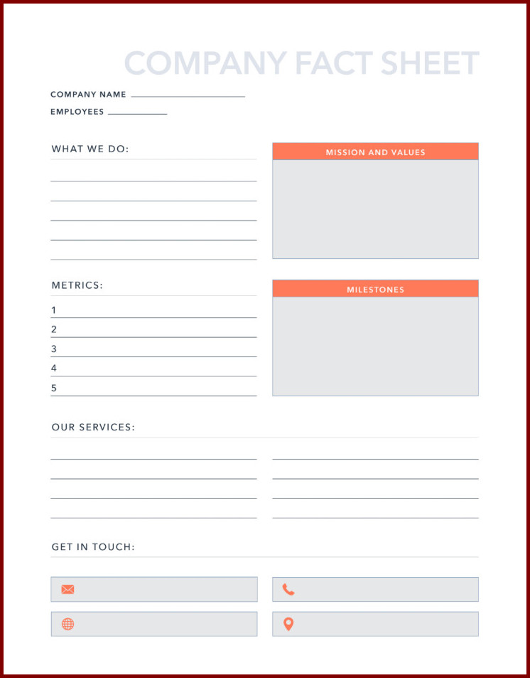 Fact Sheet Template Sample Fact Sheet Template Sample