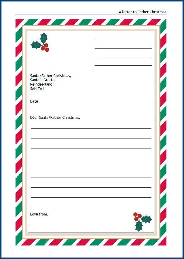 Father Christmas Letter Template Sample Father Christmas Letter Template Sample