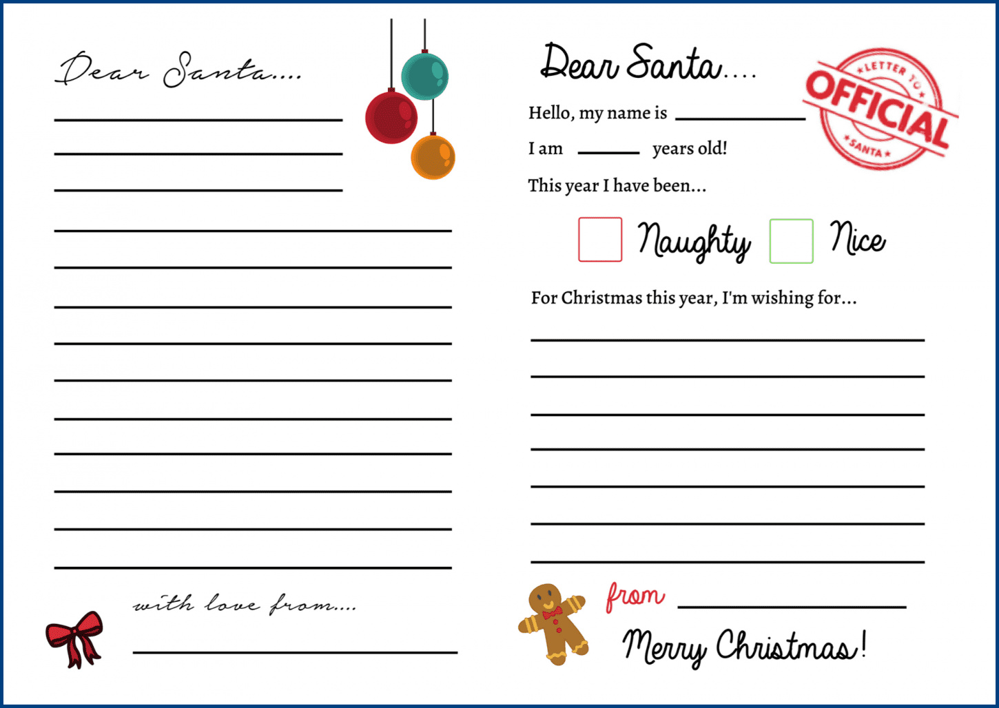 Father Christmas Letter Template Father Christmas Letter Template