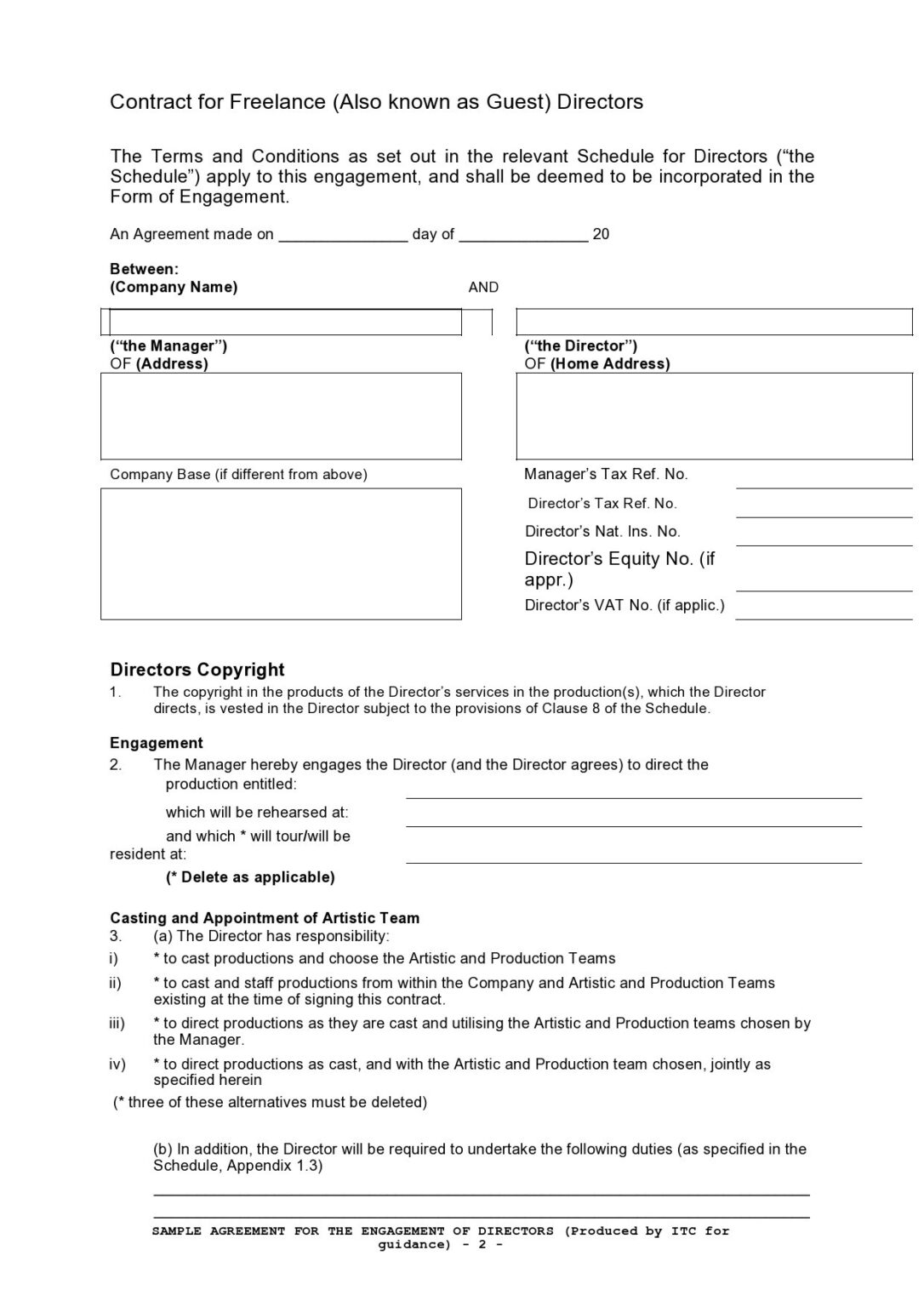Freelance Contractor Agreement Template