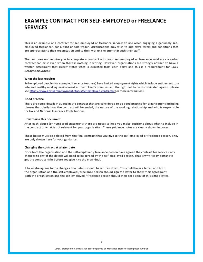 Freelance Contractor Agreement Template