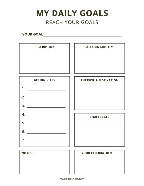 Goal Tracker Template Example Goal Tracker Template Example