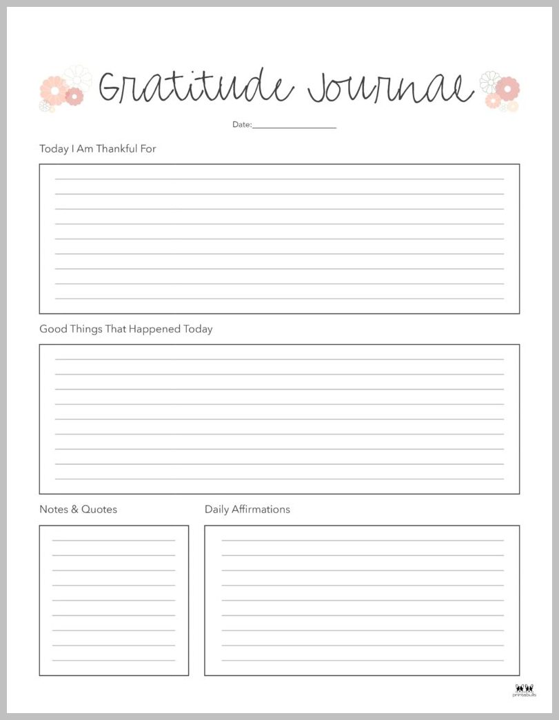 Gratitude Journal Template Gratitude Journal Template