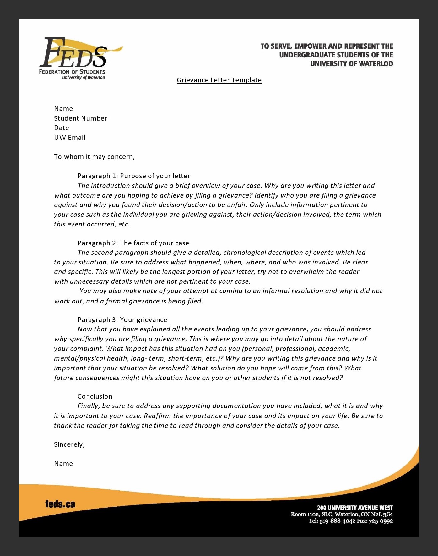 Grievance Letter Template Grievance Letter Template