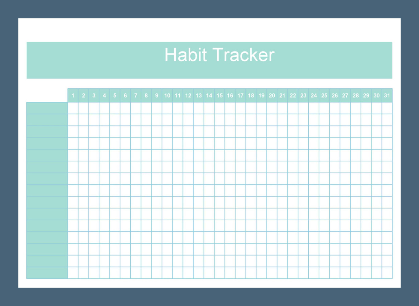 Habit Tracker Template Example Habit Tracker Template Example