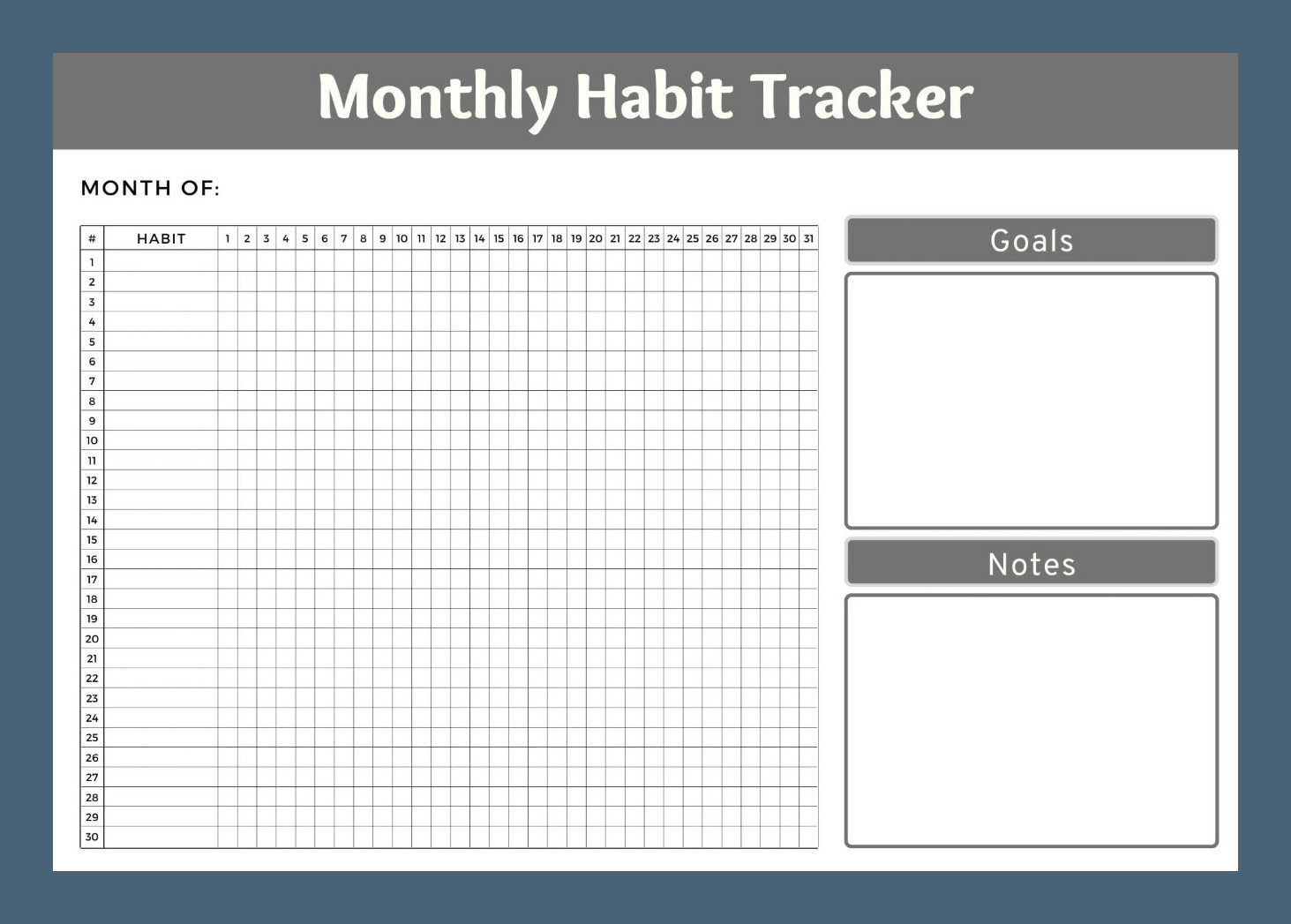 Habit Tracker Template Sample Habit Tracker Template Sample