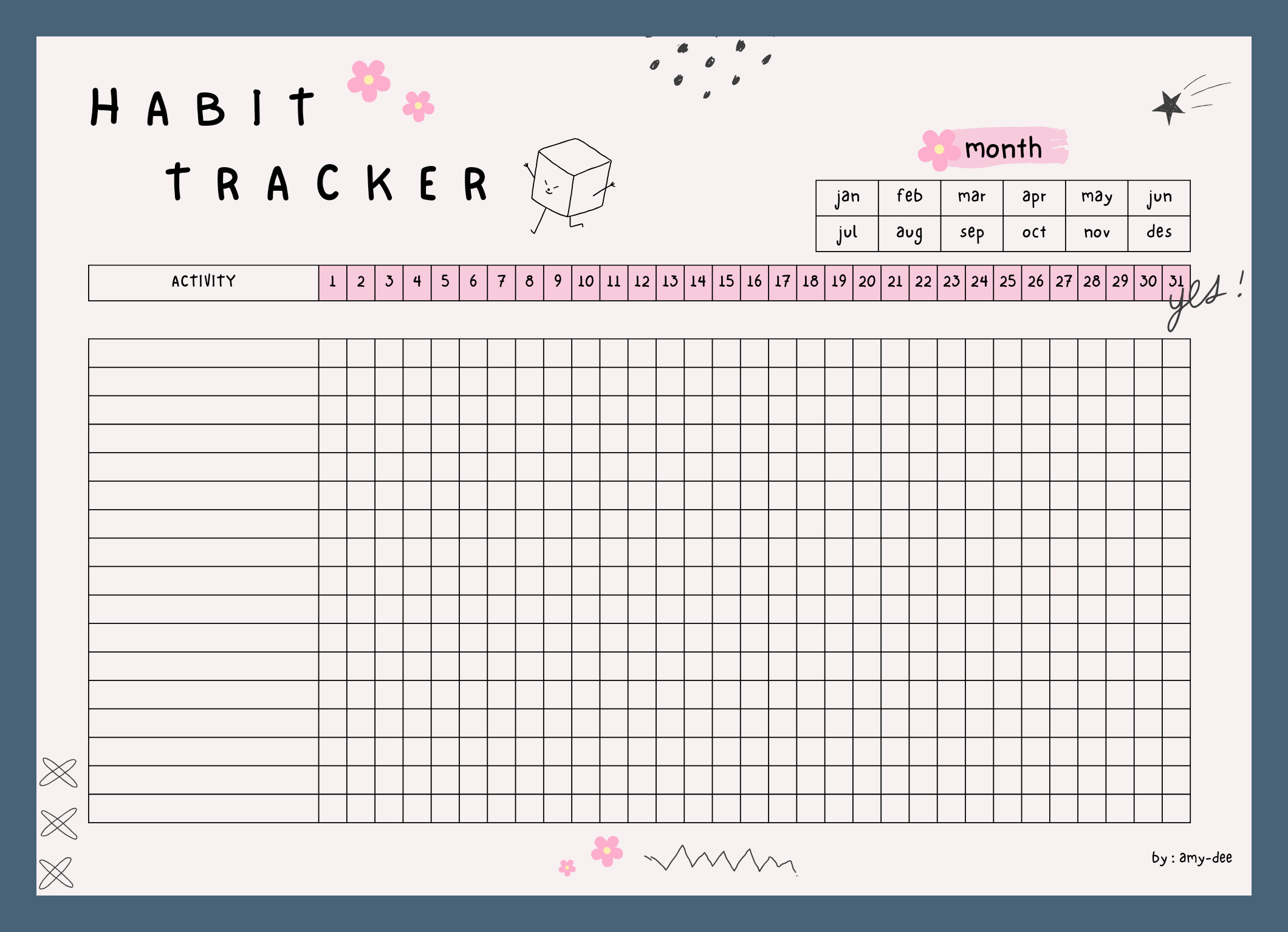 Habit Tracker Template Habit Tracker Template