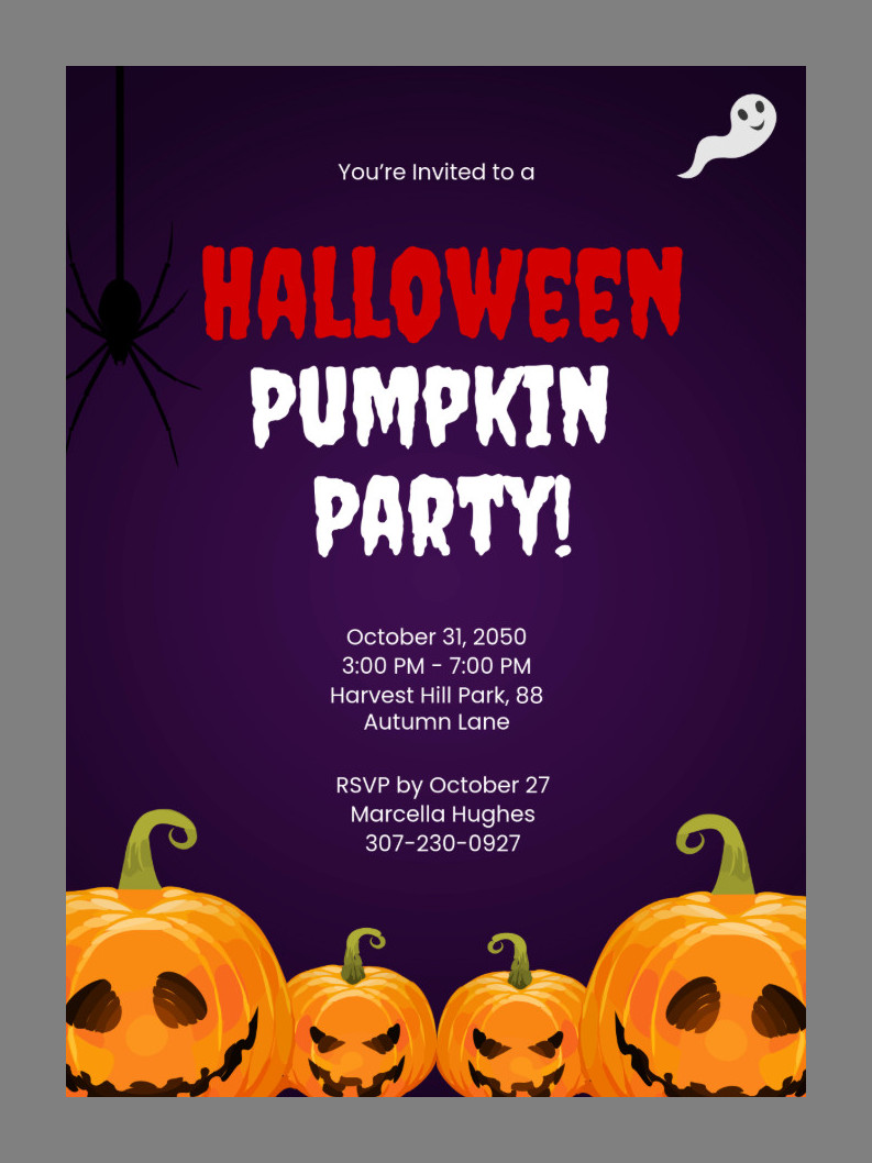 Halloween Party Invitation Template Example Halloween Party Invitation Template Example