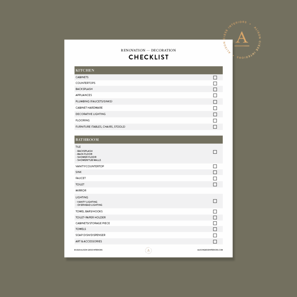 Kitchen Remodel Checklist Template