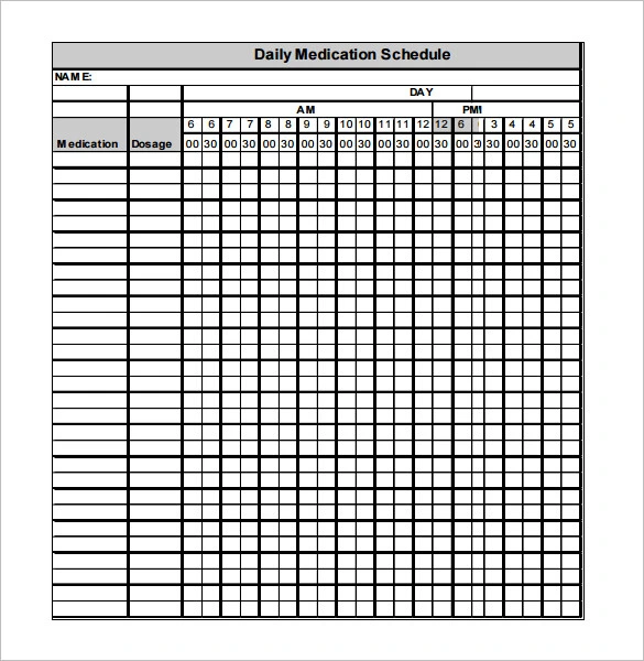 Medicine Schedule Template Medicine Schedule Template Word