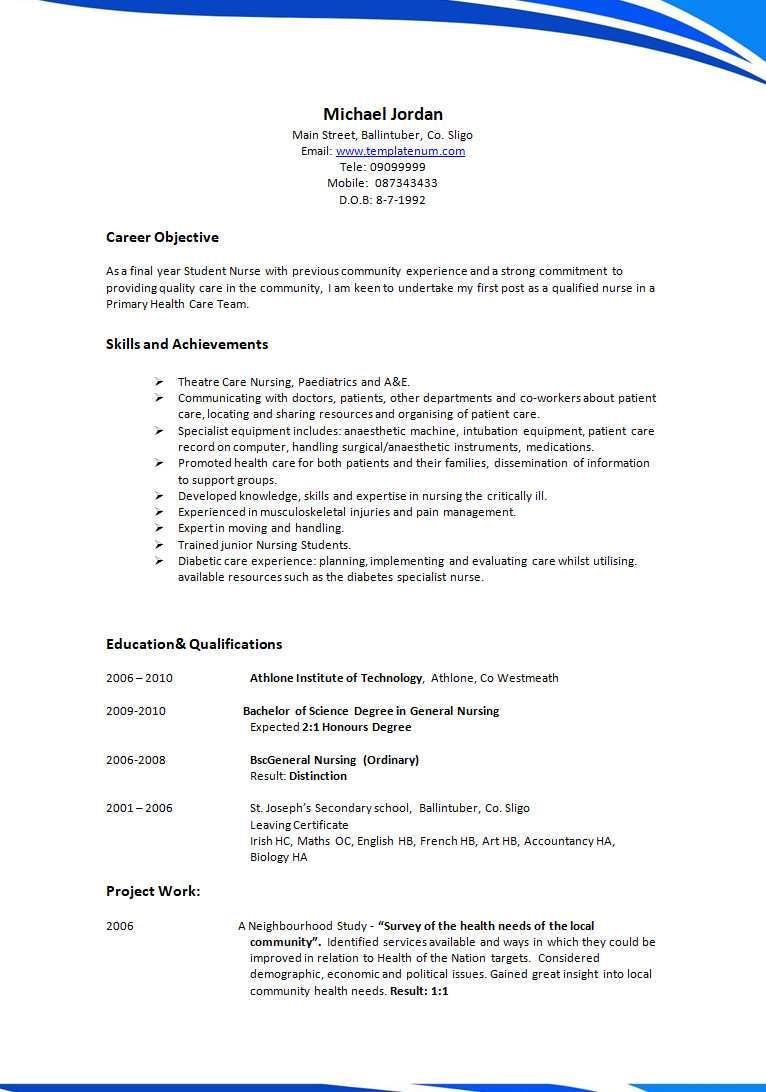 New Grad Nursing Resume Template Free New Grad Nursing Resume Template Word