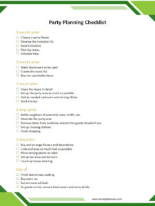 Free Party Planner Checklist Template
