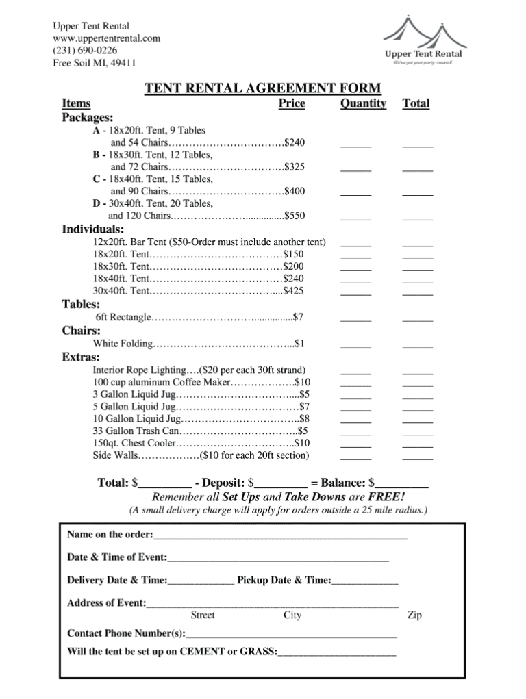 Party Rental Agreement Template