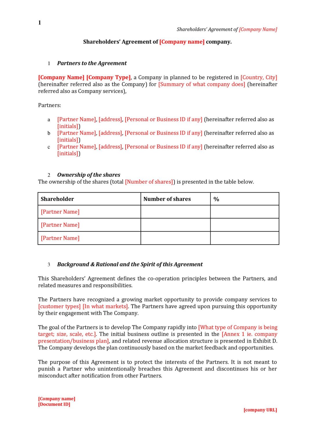 Image 9 for Shareholders Agreement Template For Small Business