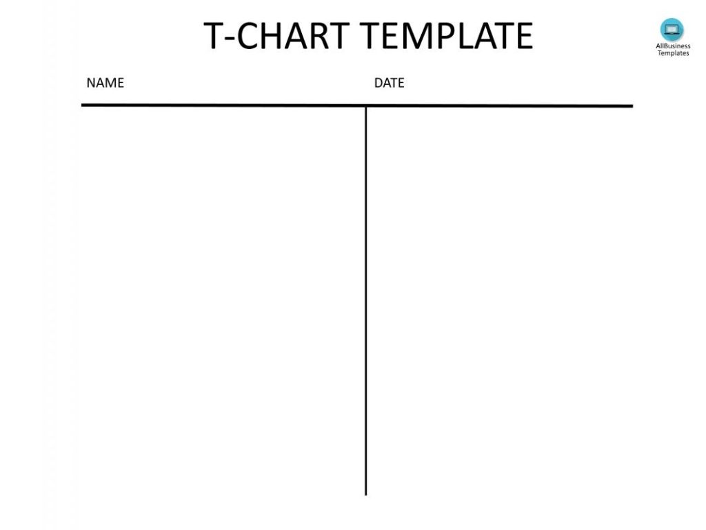 Printable T-chart Template