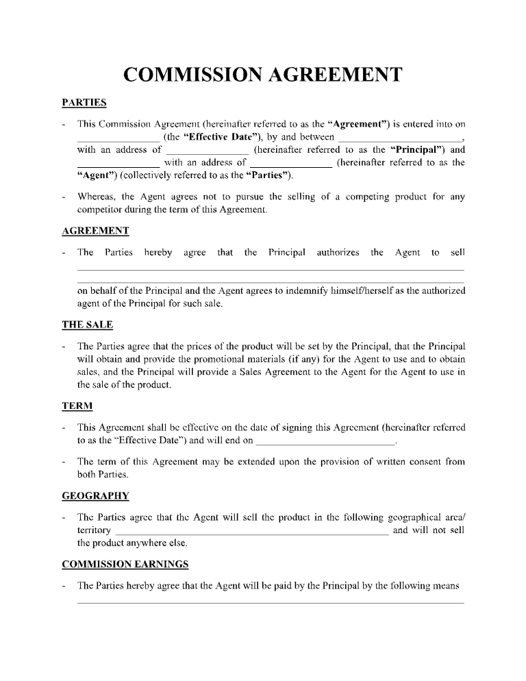 Sales Commission Agreement Template