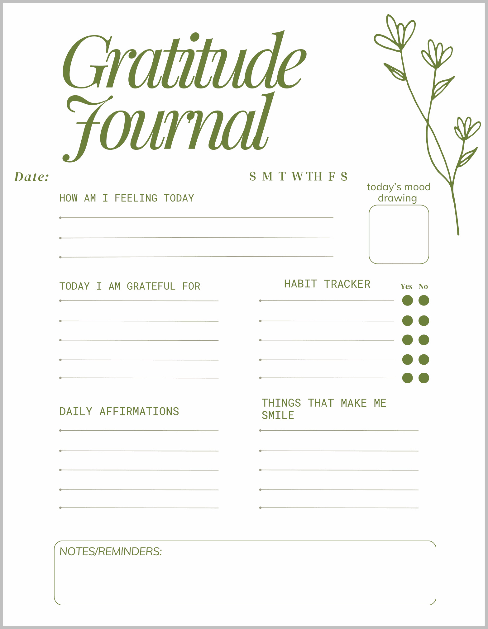 Sample Gratitude Journal Template Sample Gratitude Journal Template