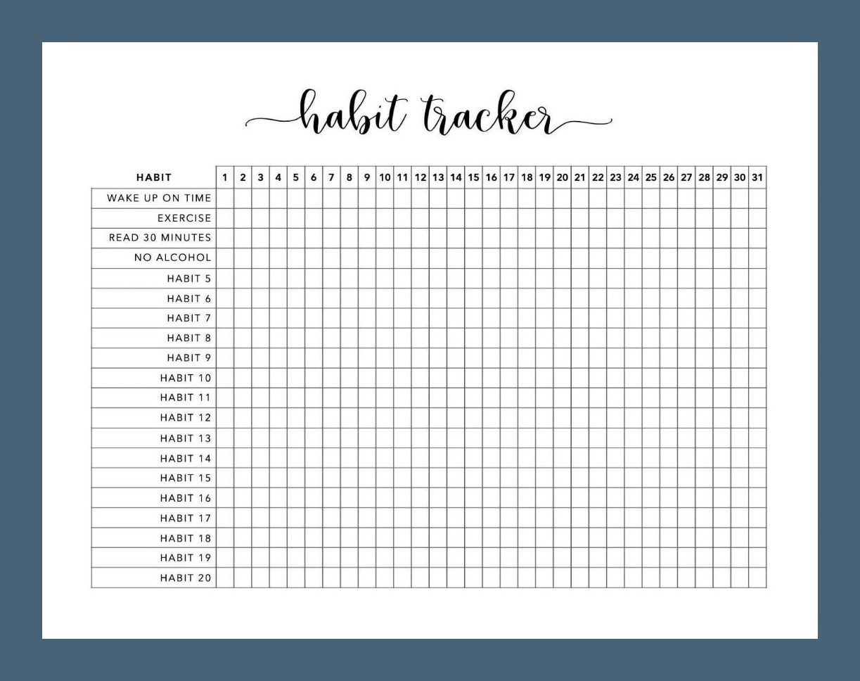 Sample Habit Tracker Template Sample Habit Tracker Template