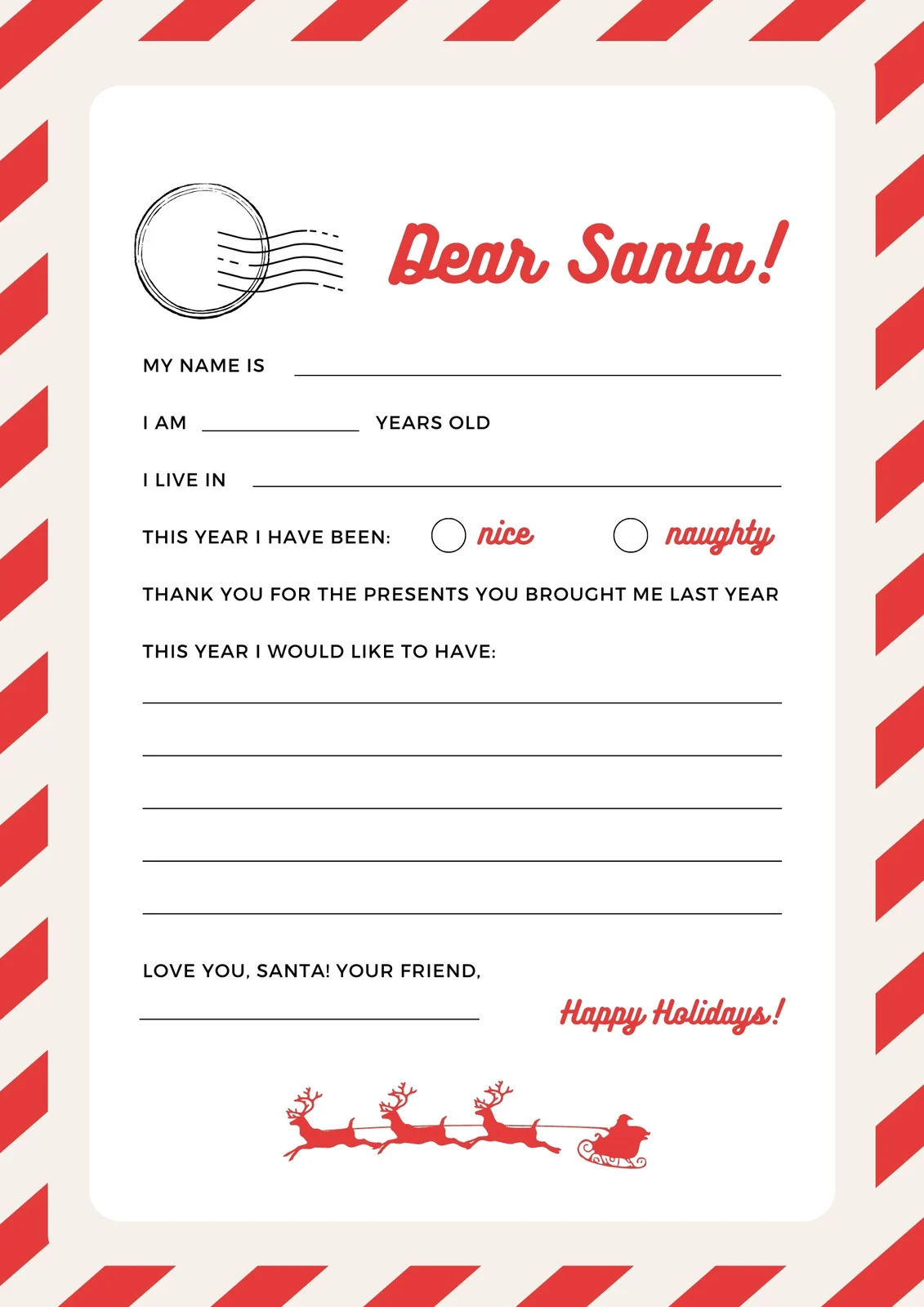 Sample of Christmas Letter Template Sample of Christmas Letter Template