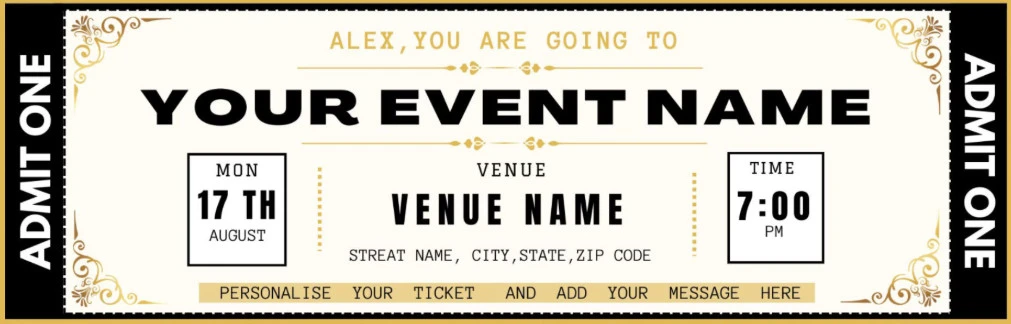 Sample of Event Ticket Template Sample of Event Ticket Template