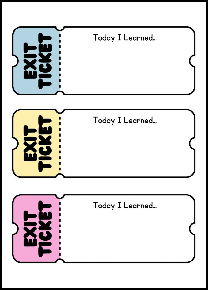 Sample of Exit Ticket Template Sample of Exit Ticket Template