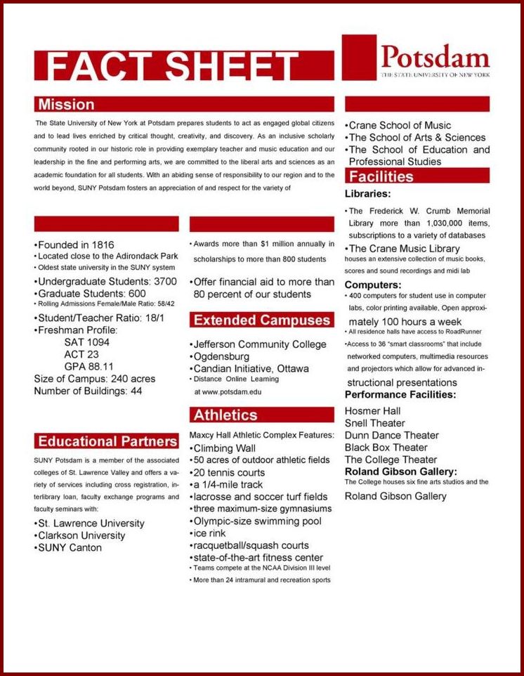 Sample of Fact Sheet Template Sample of Fact Sheet Template